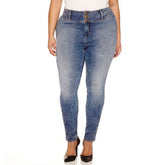 butiq high rise stretchable stone wash three button jegging jeans for women